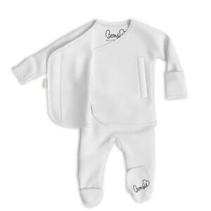 Bonsie Milk White Footie Bodysuit Long Sleeves Size 6-9 Months